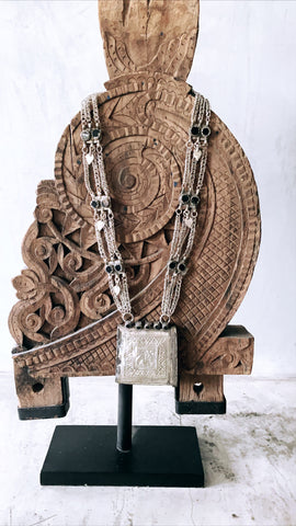 Vintage stone amulet necklace