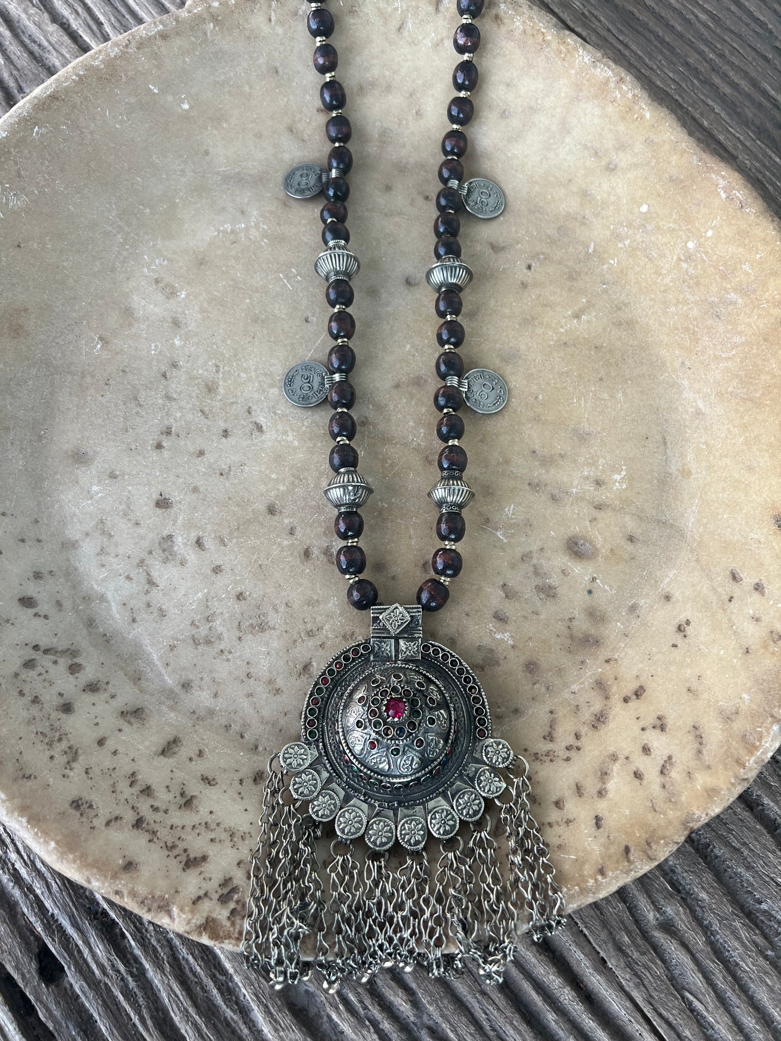 Kuchi Beaded Pendant Necklace