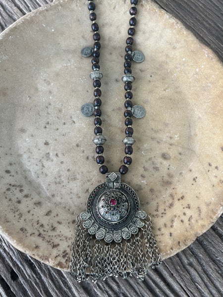 Kuchi Beaded Pendant Necklace
