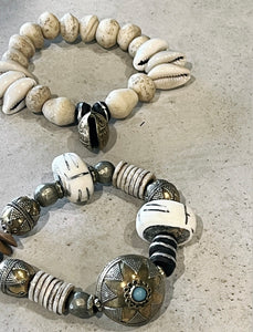 Mali beaded bracelet duo