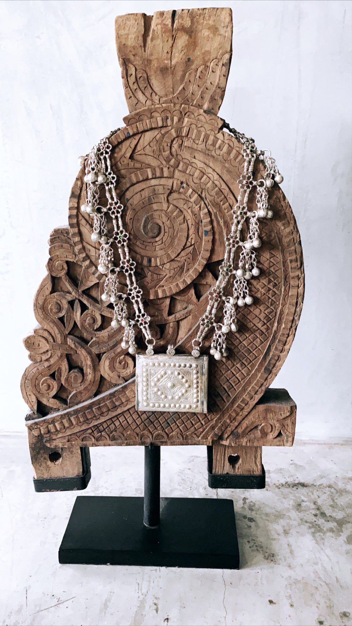 Vintage amulet bell necklace.