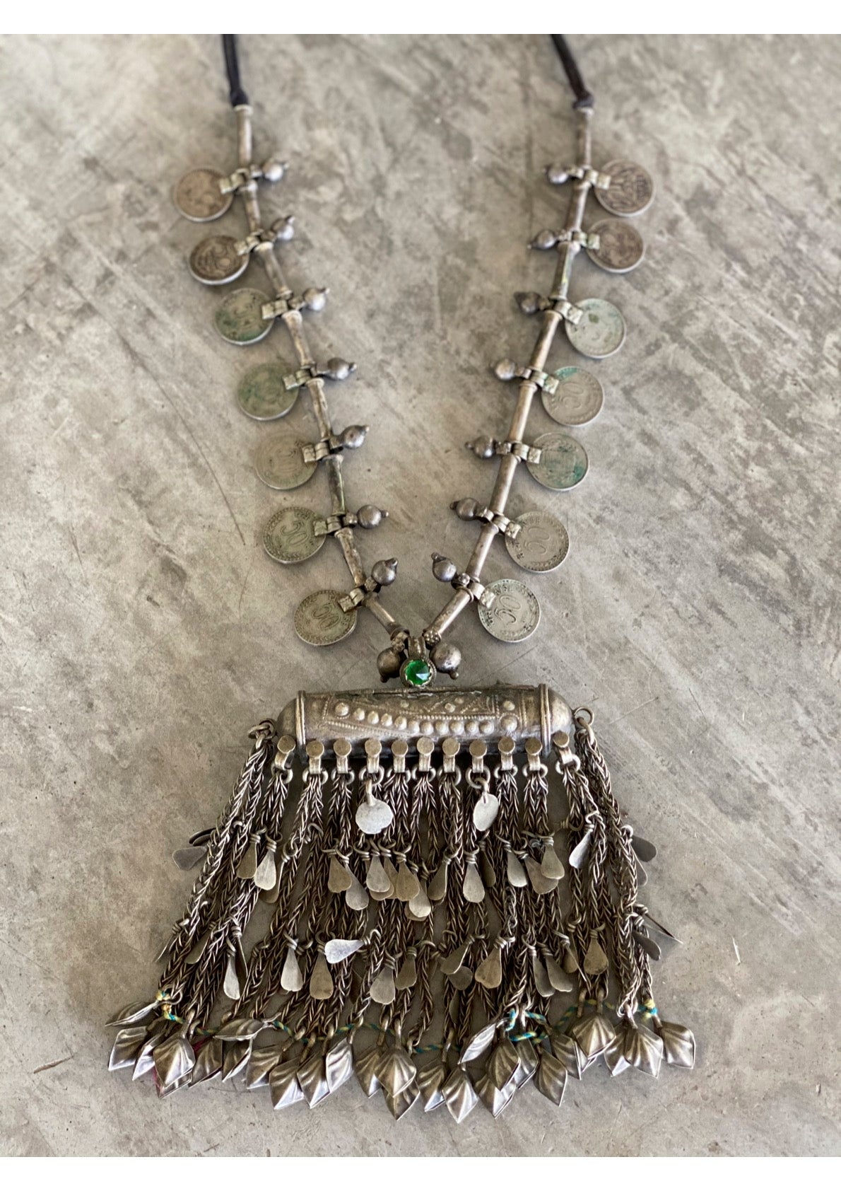 Huge fringe amulet necklace