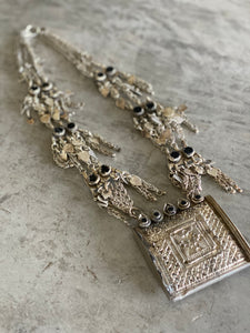 Black stone amulet necklace